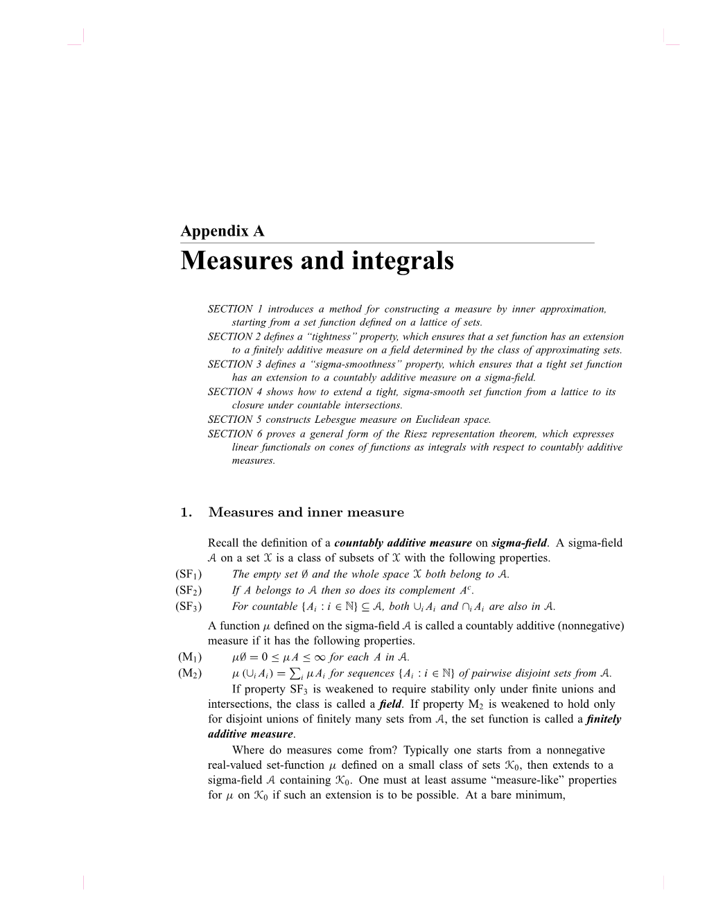 Measures and Integrals