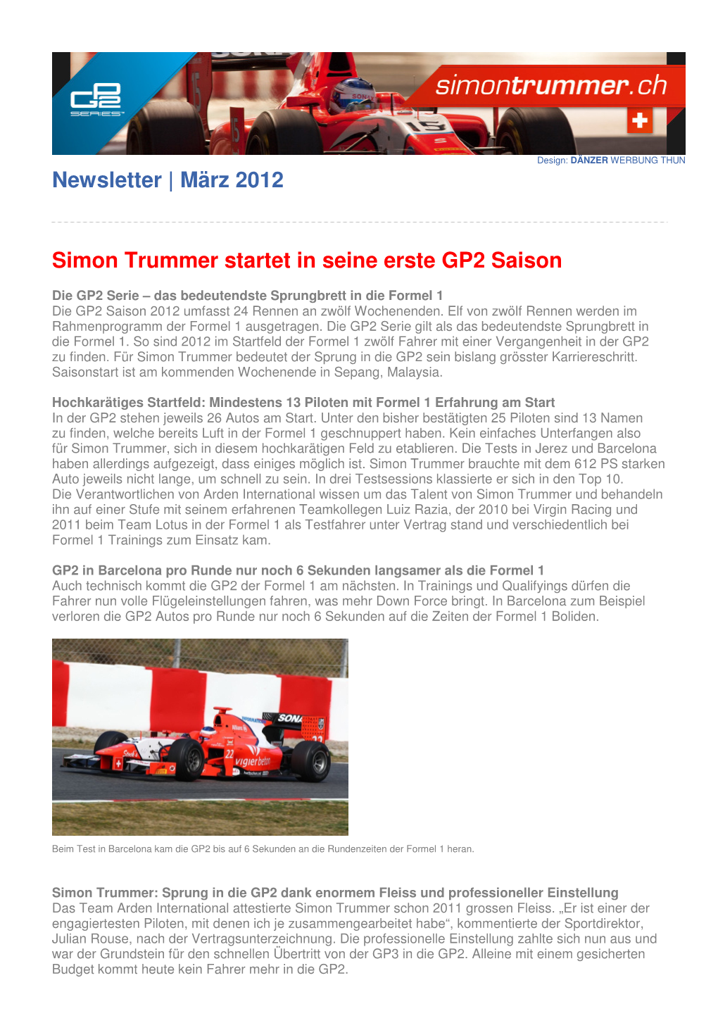Simon Trummer Formula Newsletter 03 2012
