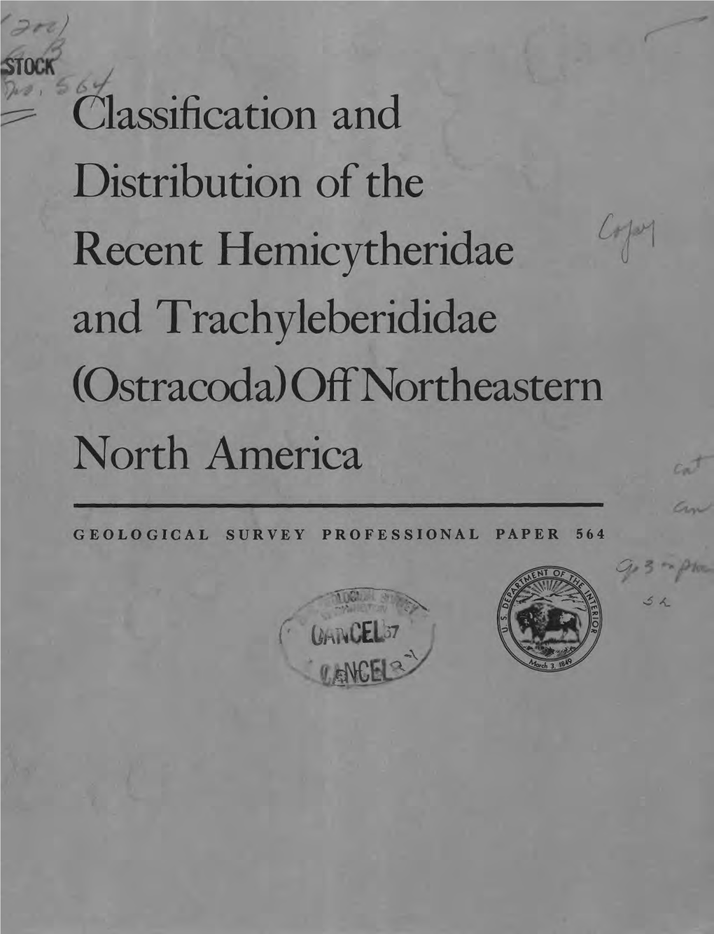 Classification and Distribution of the Recent Hemicytheridae I and Trachyleberididae (Ostracoda) Off Northeastern North America