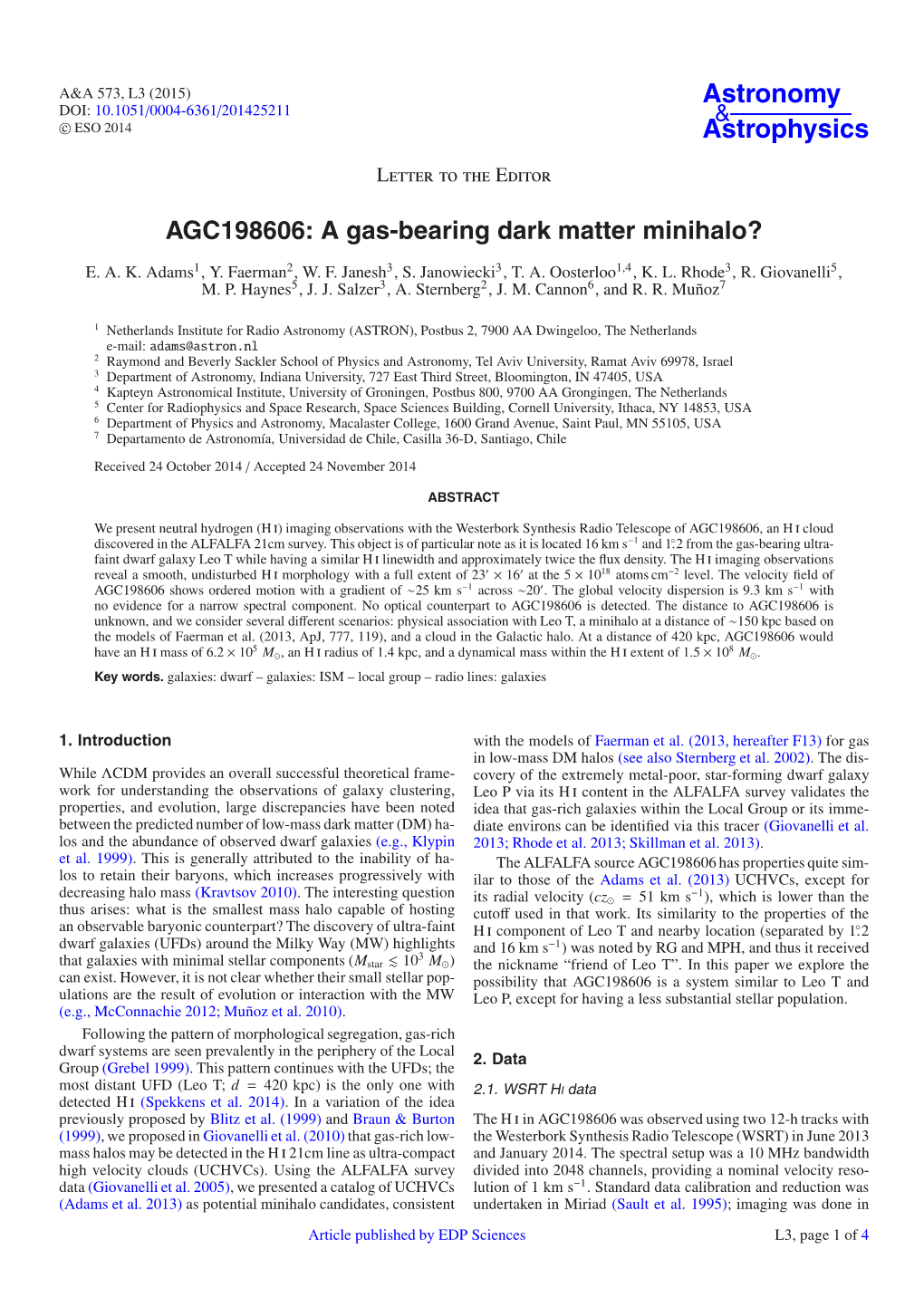 AGC198606: a Gas-Bearing Dark Matter Minihalo?