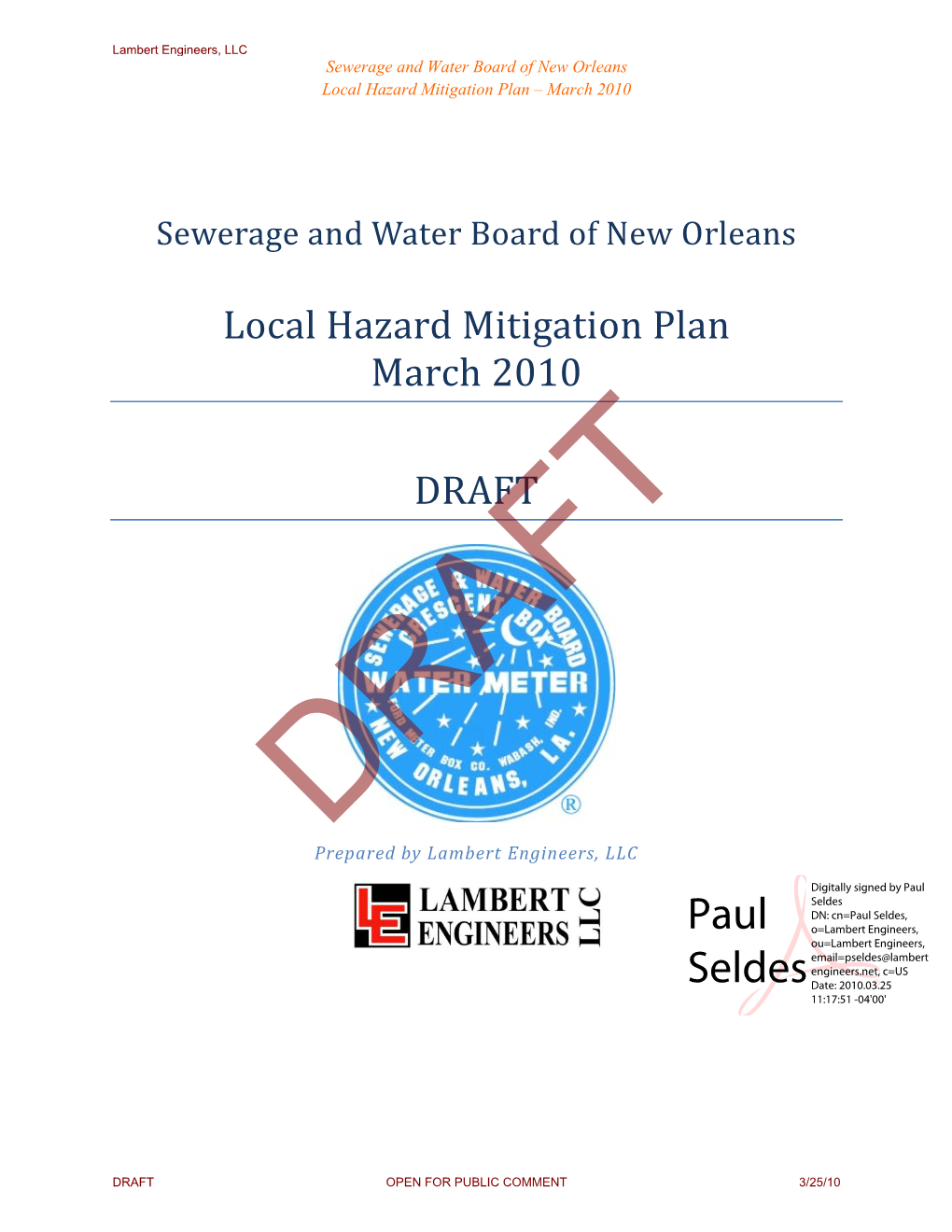 S&WB Hazard Mitigation Plan