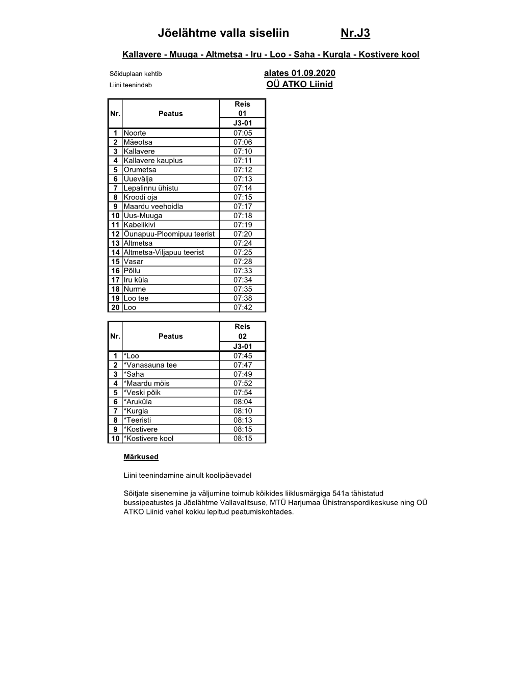 01B-Schedule for Line, Version 1.3.0724