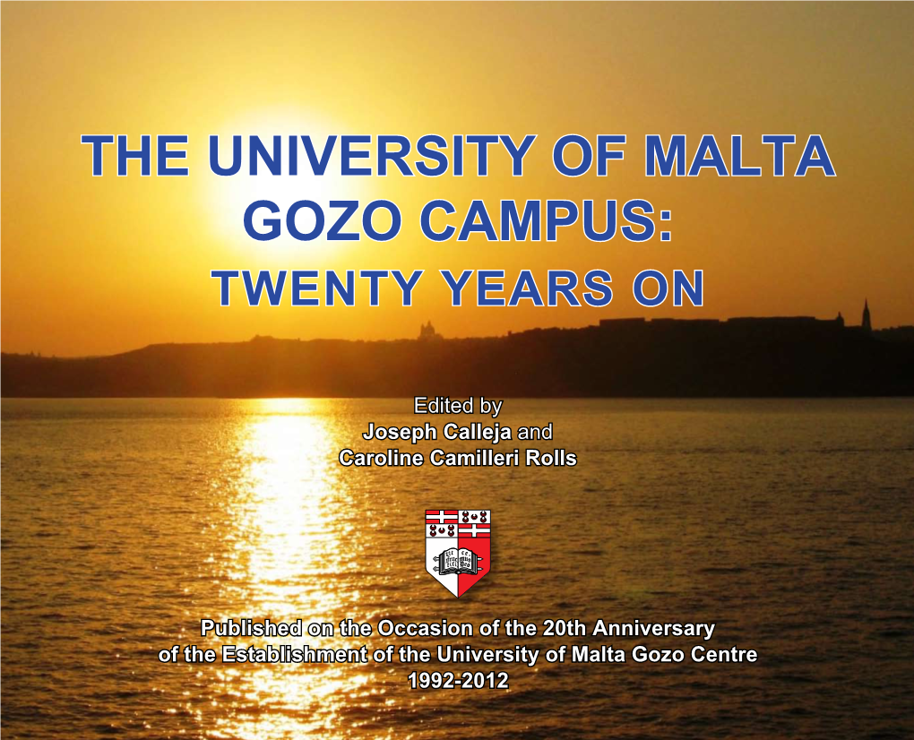 The University of Malta Gozo Campus: Twenty Years On