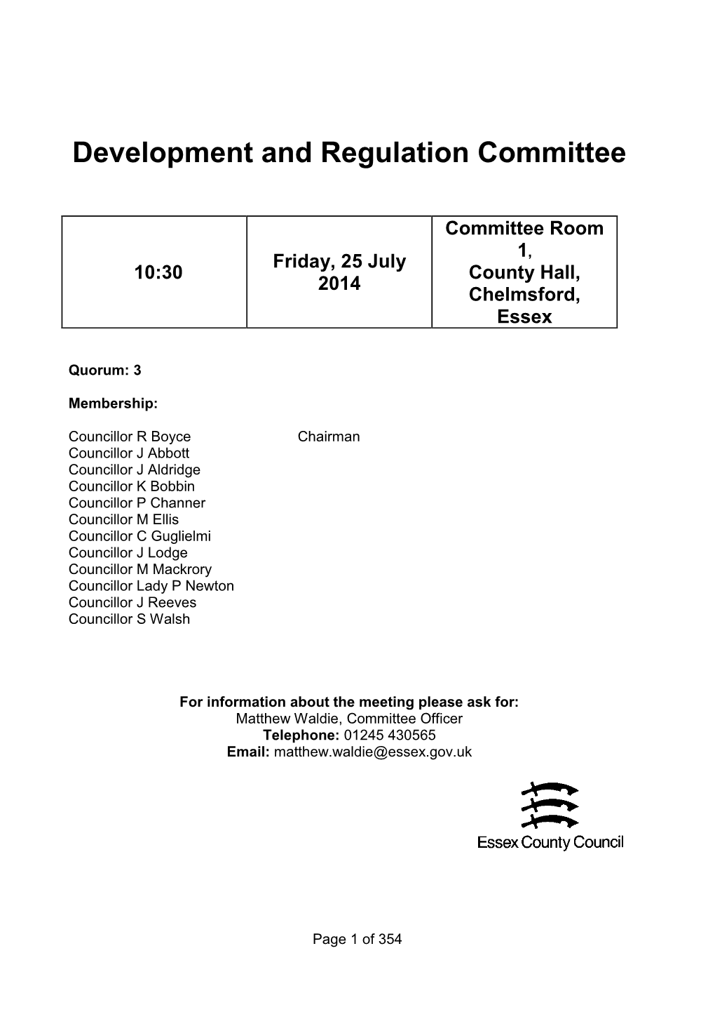 Development and Regulation Committee