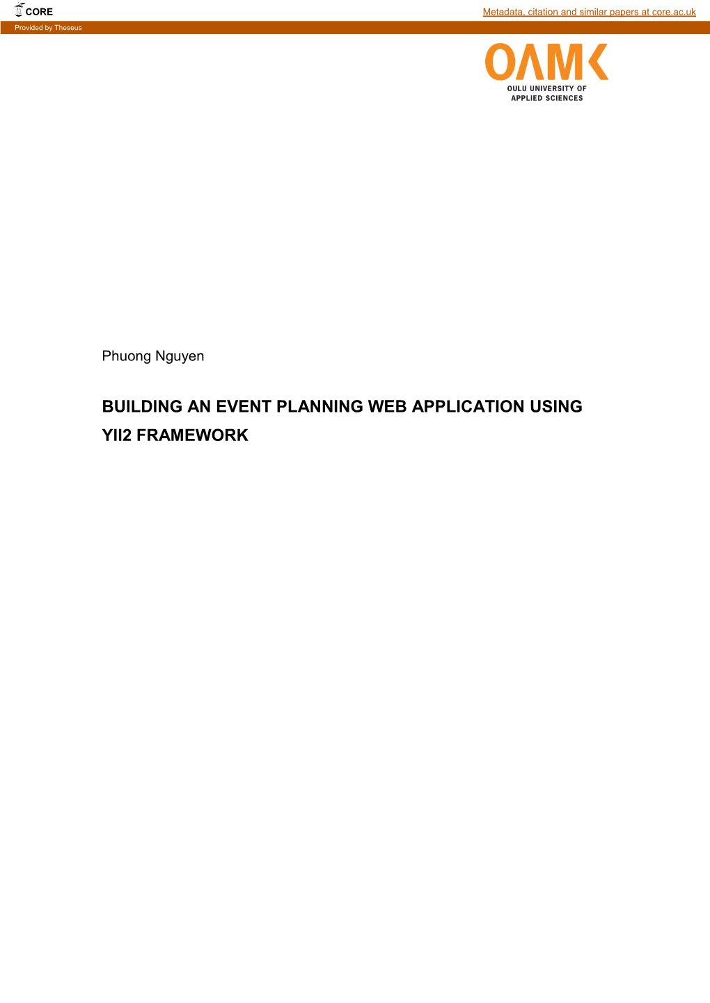 Building an Event Planning Web Application Using Yii2 Framework