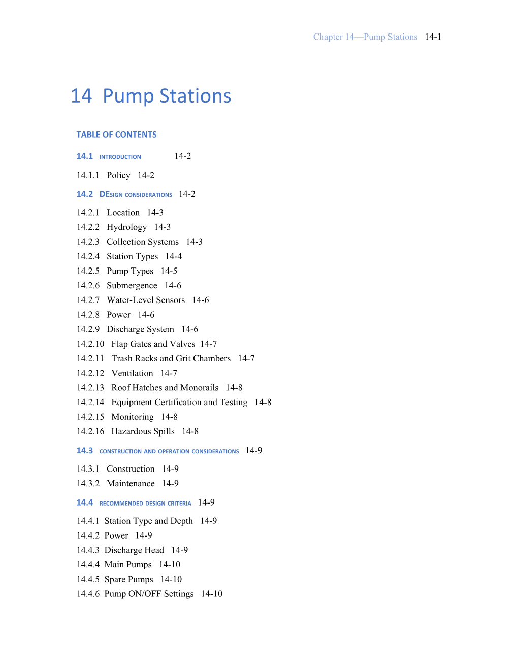 Chapter 14—Pump Stations 14-1 ​