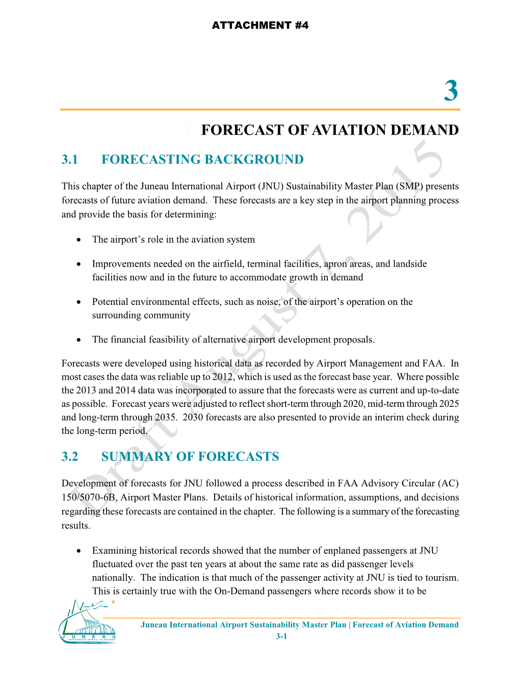 Forecast of Aviation Demand 3-1 ATTACHMENT #4