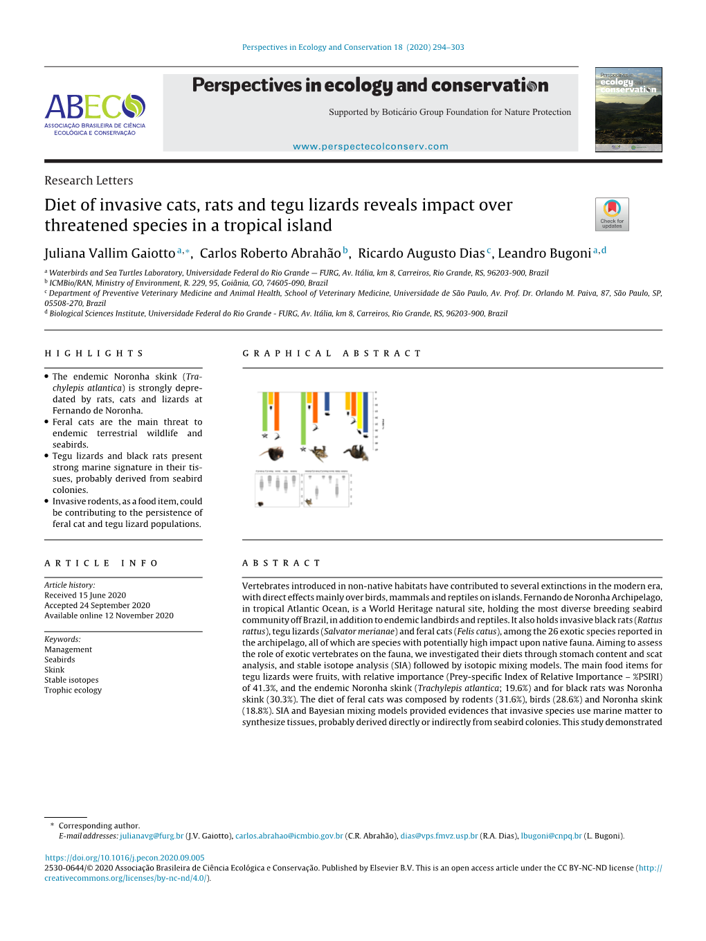 Diet of Invasive Cats, Rats and Tegu Lizards Reveals Impact Over Threatened Species in a Tropical Island