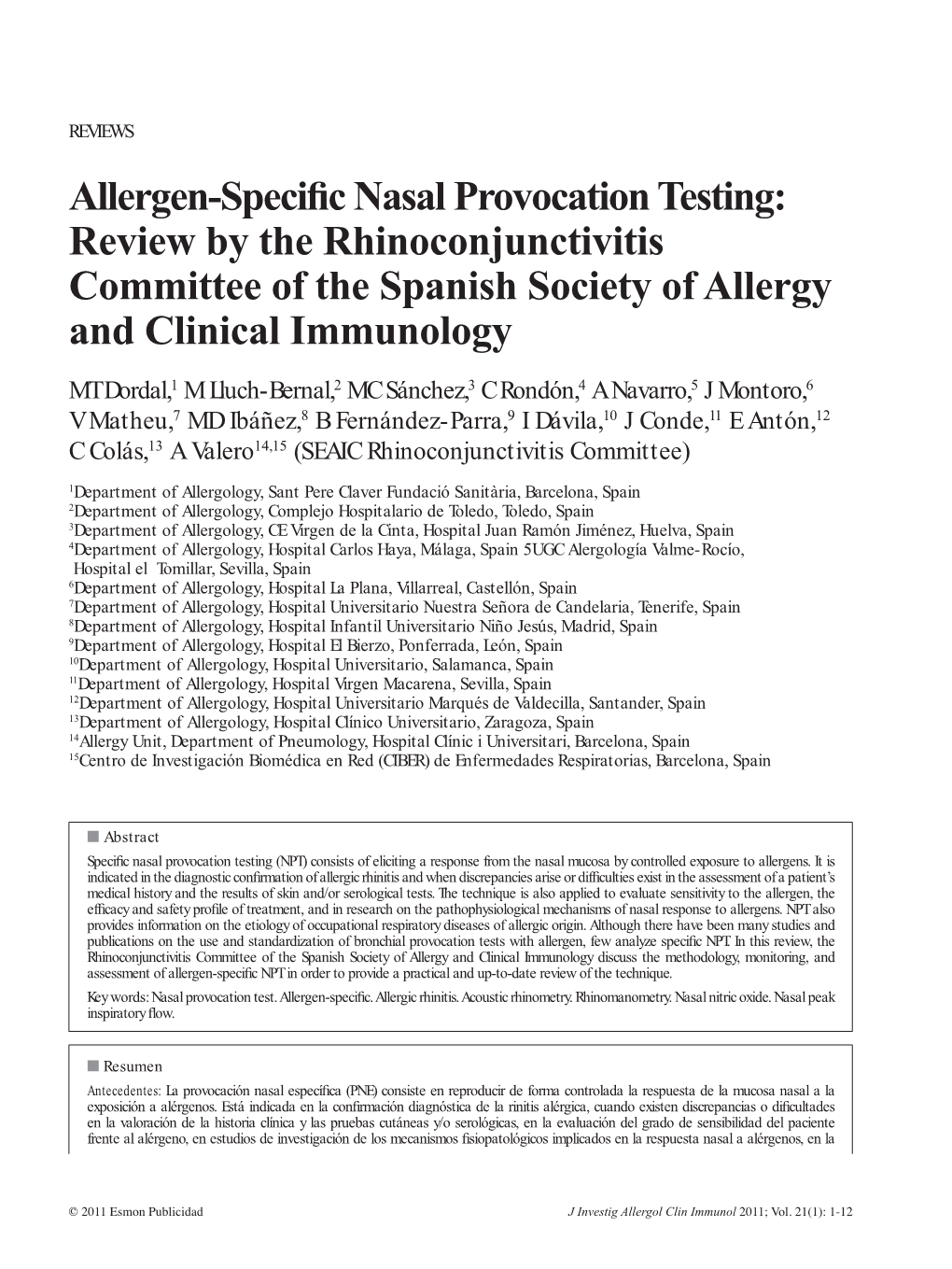 Allergen-Specific Nasal Provocation Testing