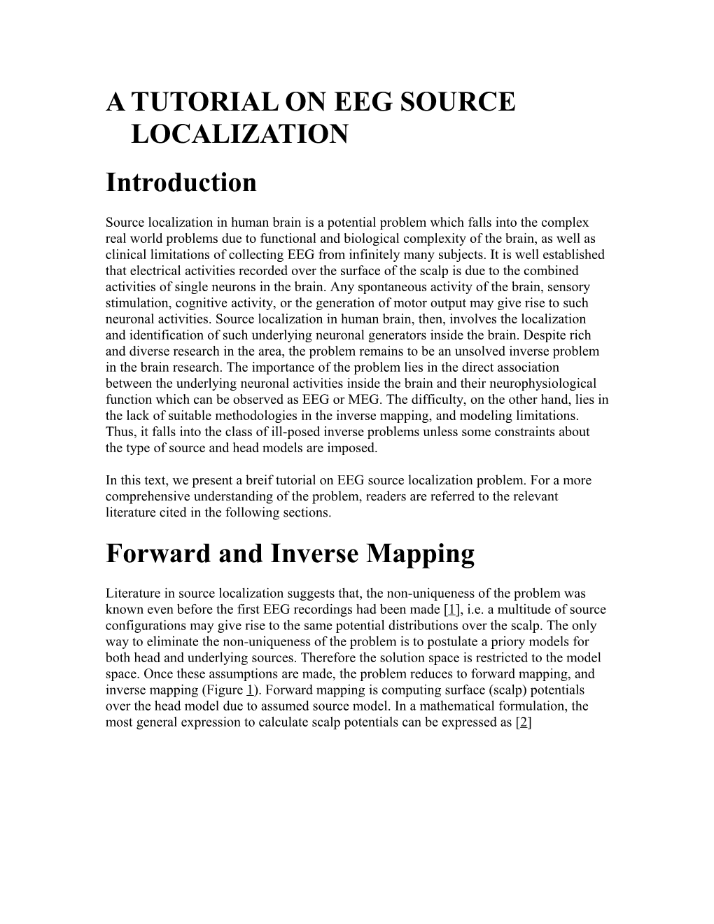A Tutorial On Eeg Source Localization