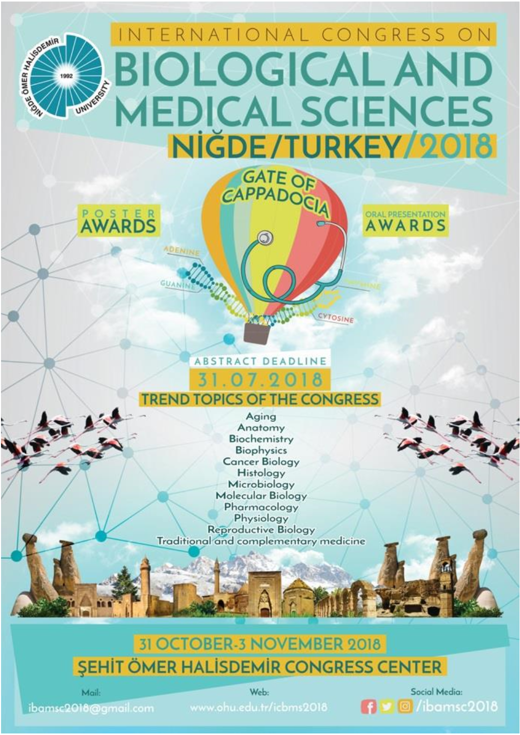 International Congress on Biological and Medical Sciences 2018 31 October-03 November 2018, Nigde / TURKEY