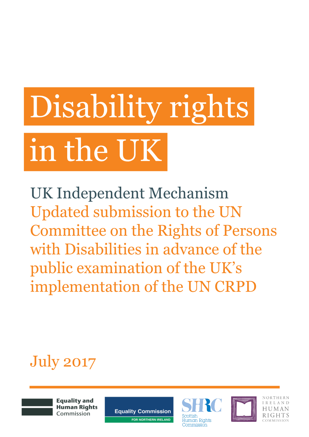UK Independent Mechanism Updated Submission to the CRPD Committee