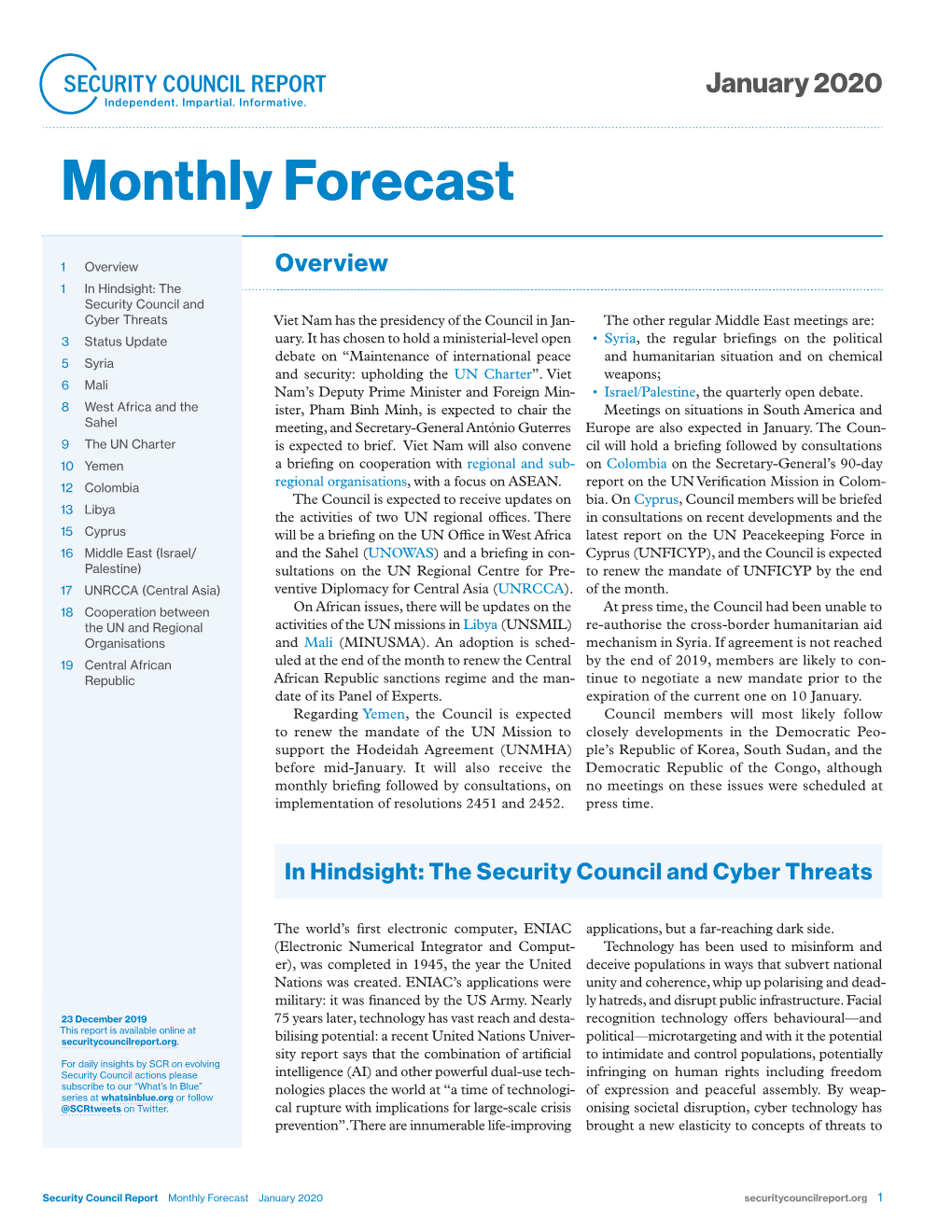 Monthly Forecast