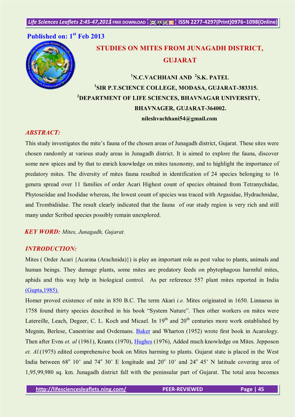 Comparative Occurance and Population Status of Bird