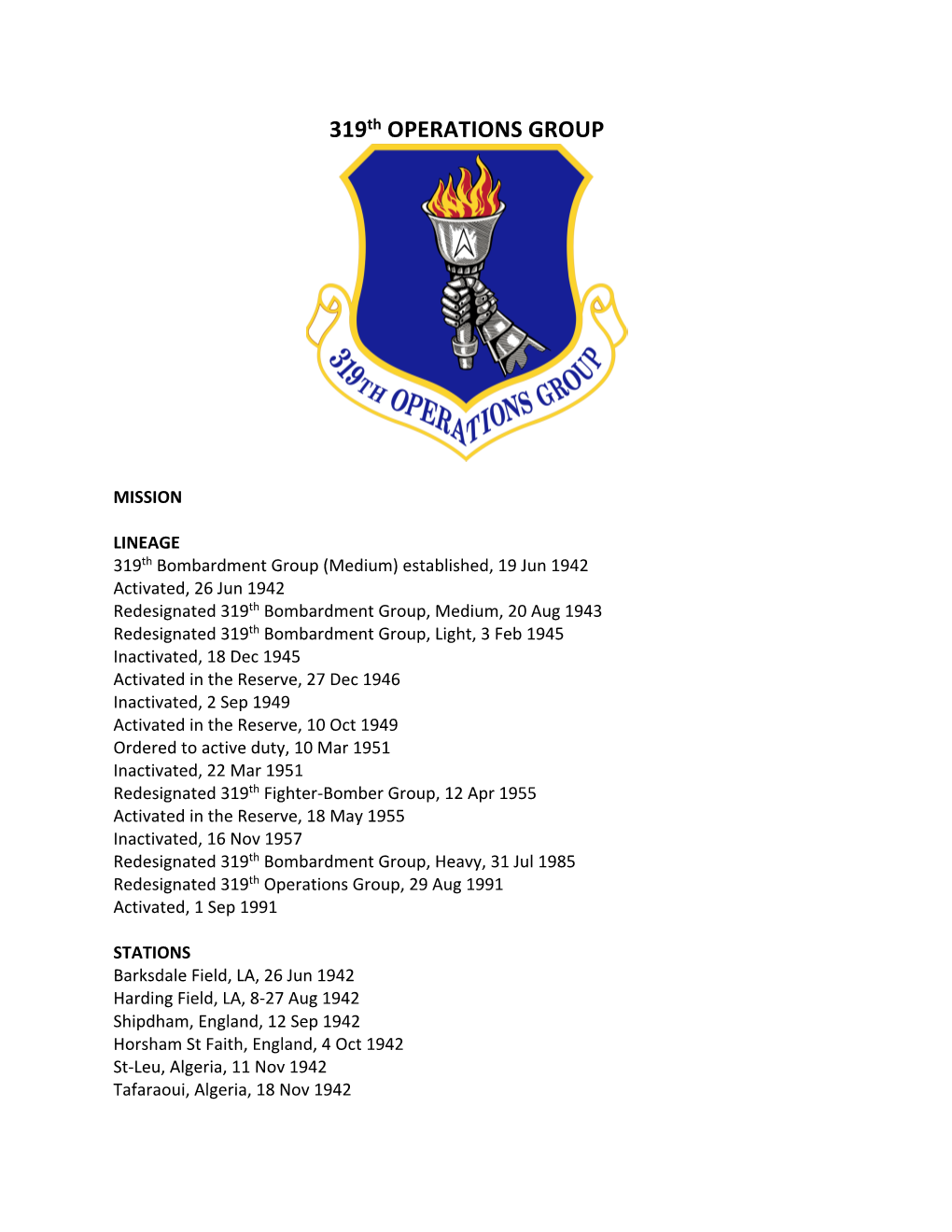 319Th OPERATIONS GROUP