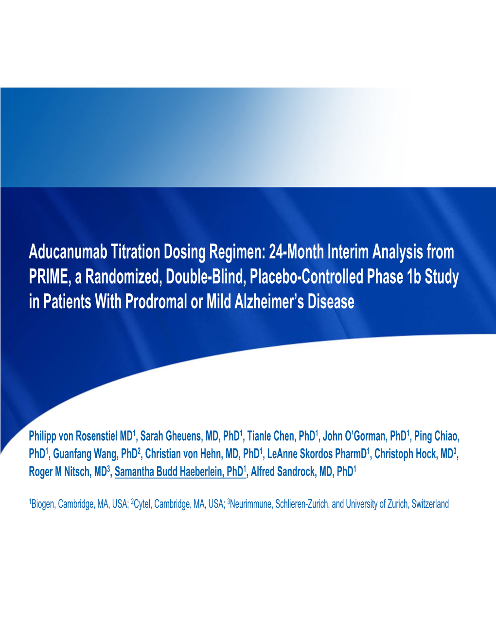 Aducanumab Titration Dosing Regimen