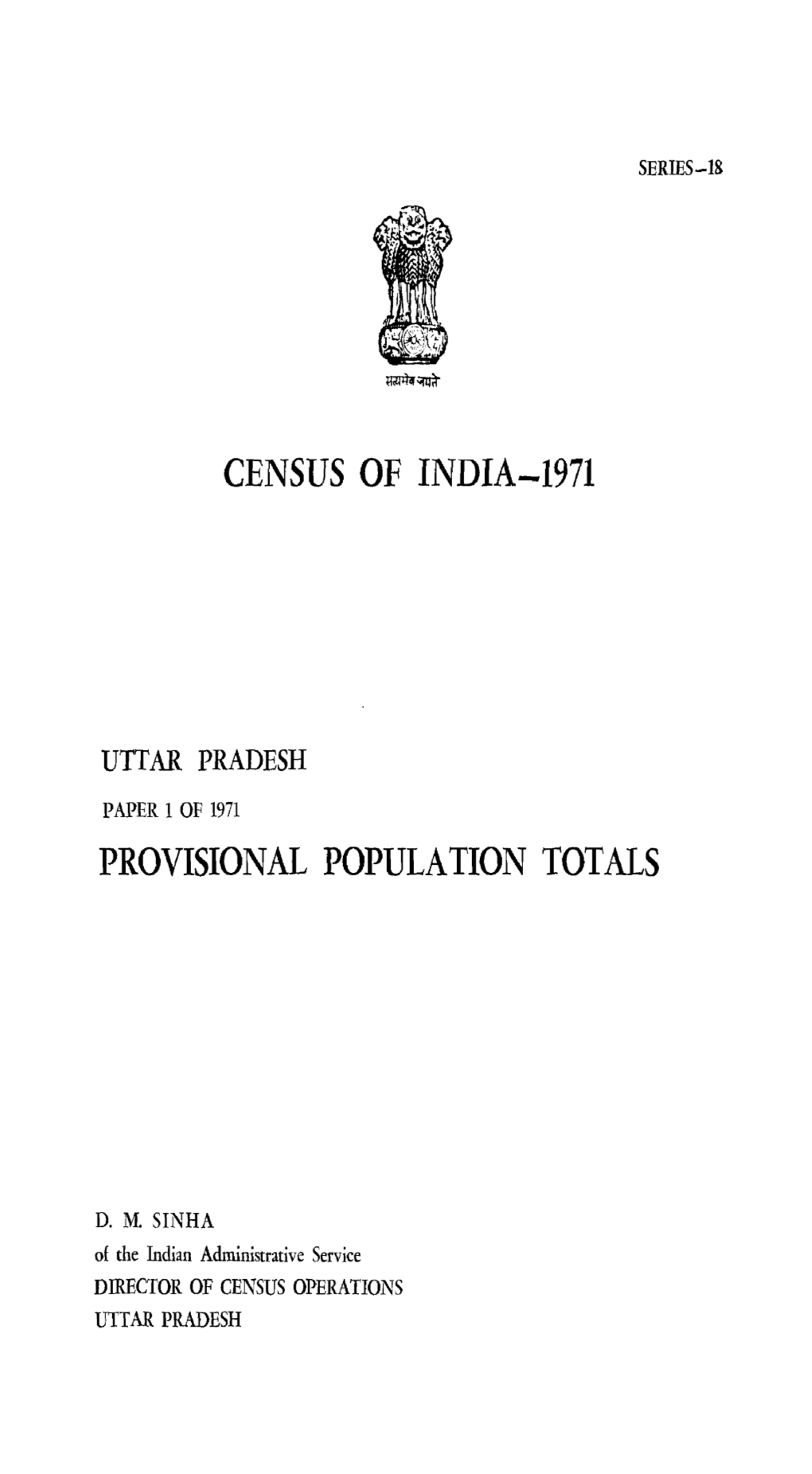 Provisional Population Totals, Uttar Pradesh