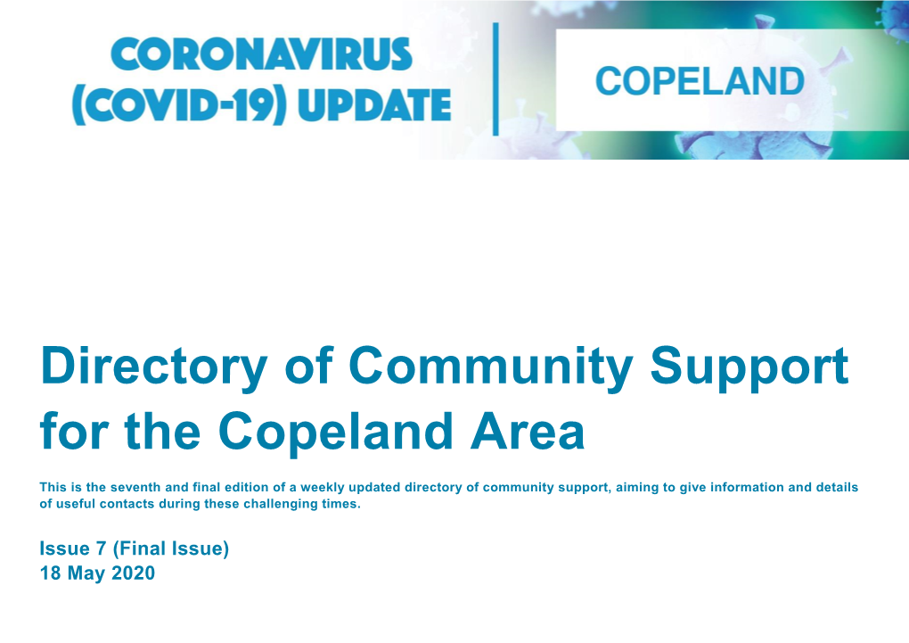 Directory of Community Support for the Copeland Area