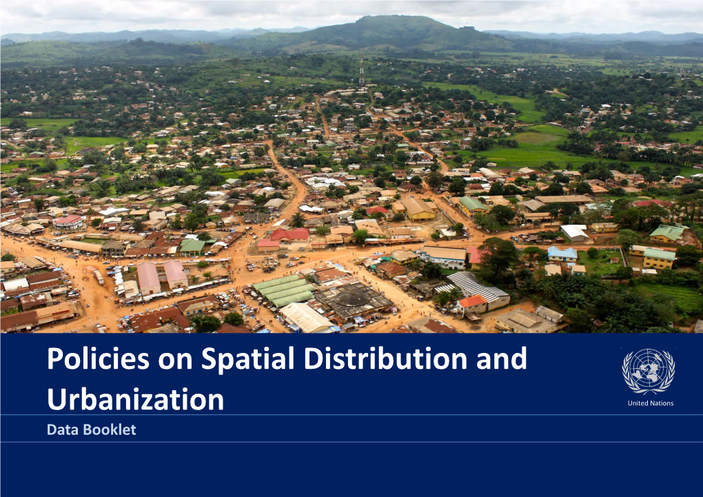 Policies on Spatial Distribution and Urbanization: Data Booklet