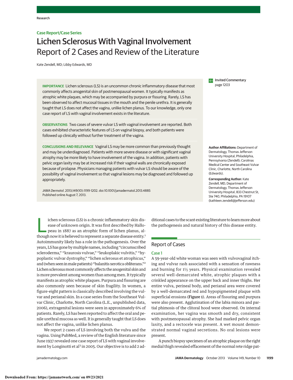 Lichen Sclerosus with Vaginal Involvement Report of 2 Cases and Review of the Literature