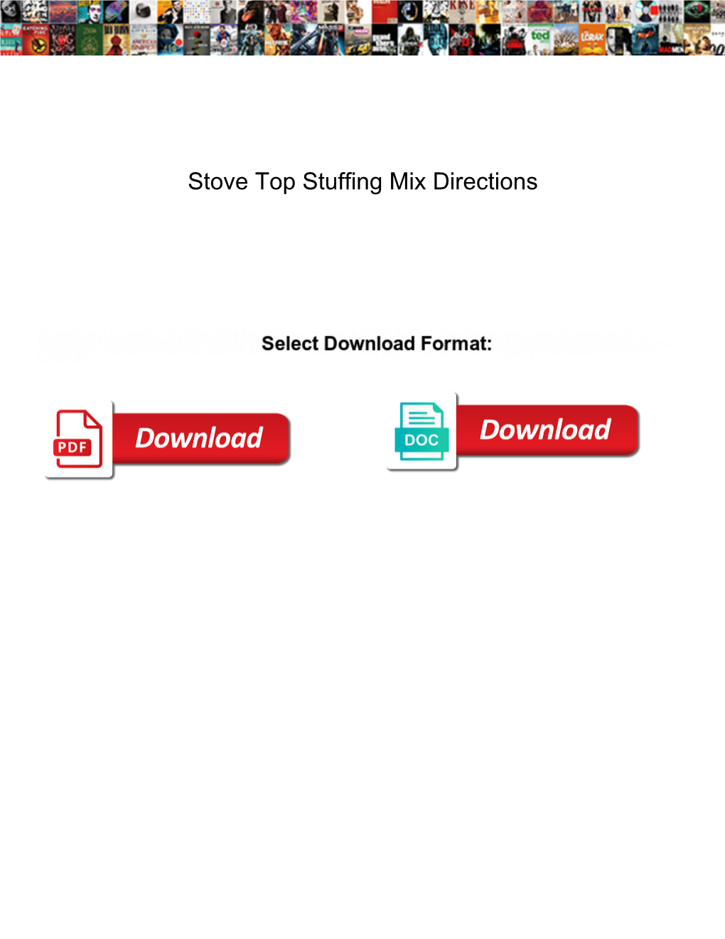 Stove Top Stuffing Mix Directions
