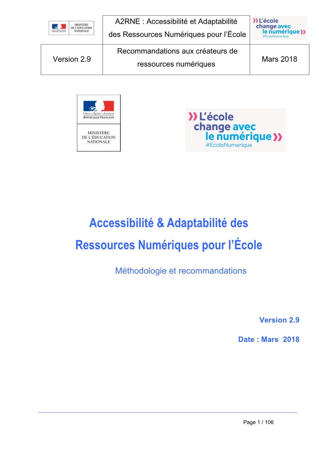 Accessibilité Et Adaptabilité Des Ressources Numériques Pour L'école