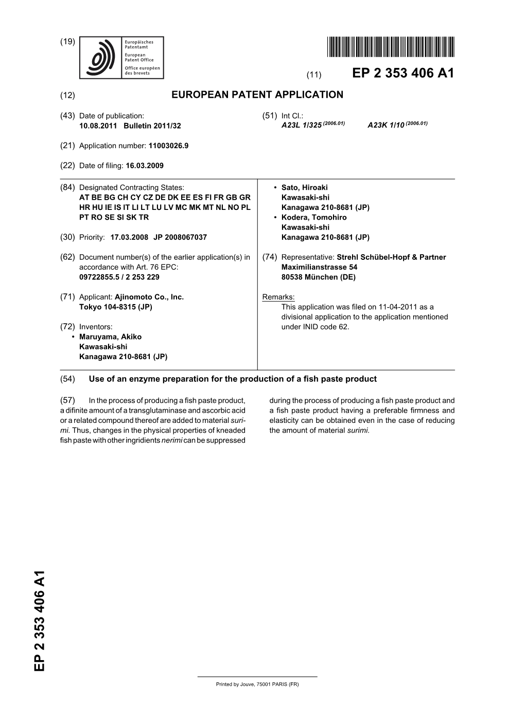 Use of an Enzyme Preparation for the Production of a Fish Paste Product