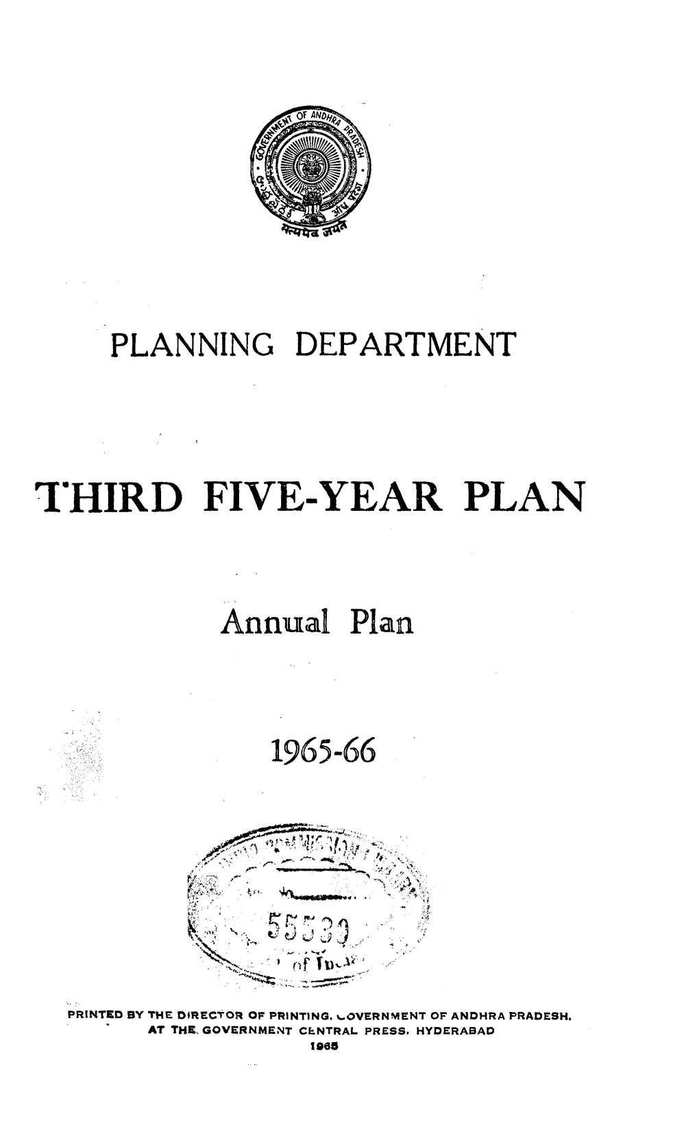 Third Five Year Plan Annual Plan 1965-66-Andhra