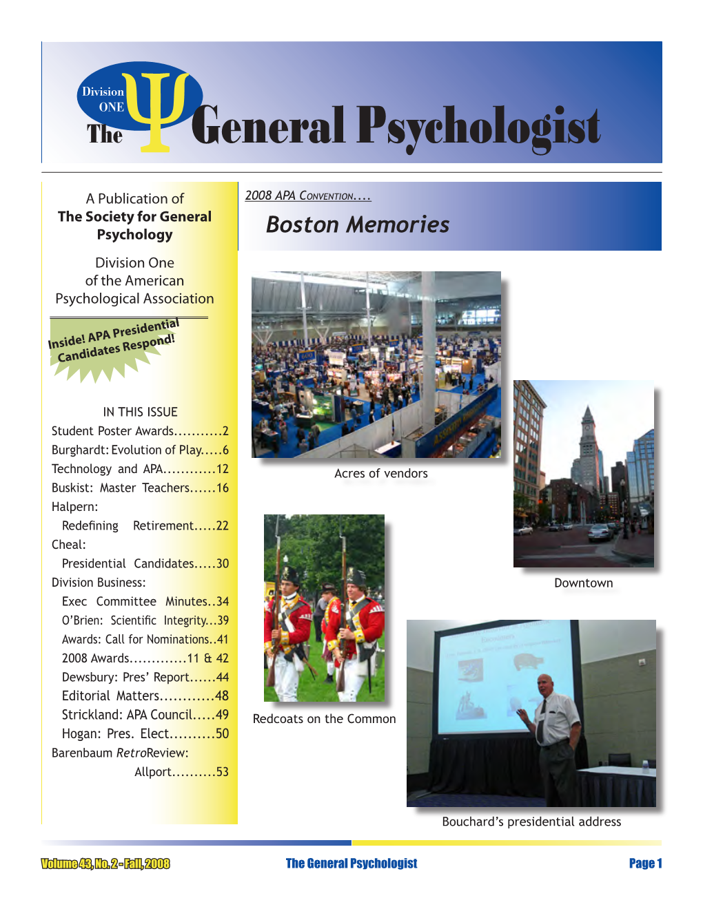 Boston Memories Division One of the American Psychological Association