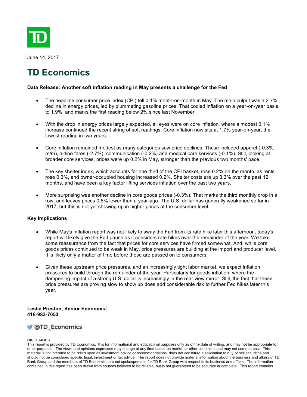 TD Economics