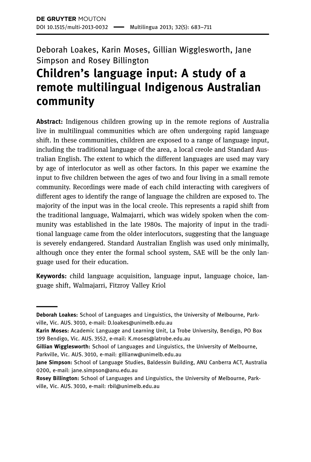 A Study of a Remote Multilingual Indigenous Australian Community