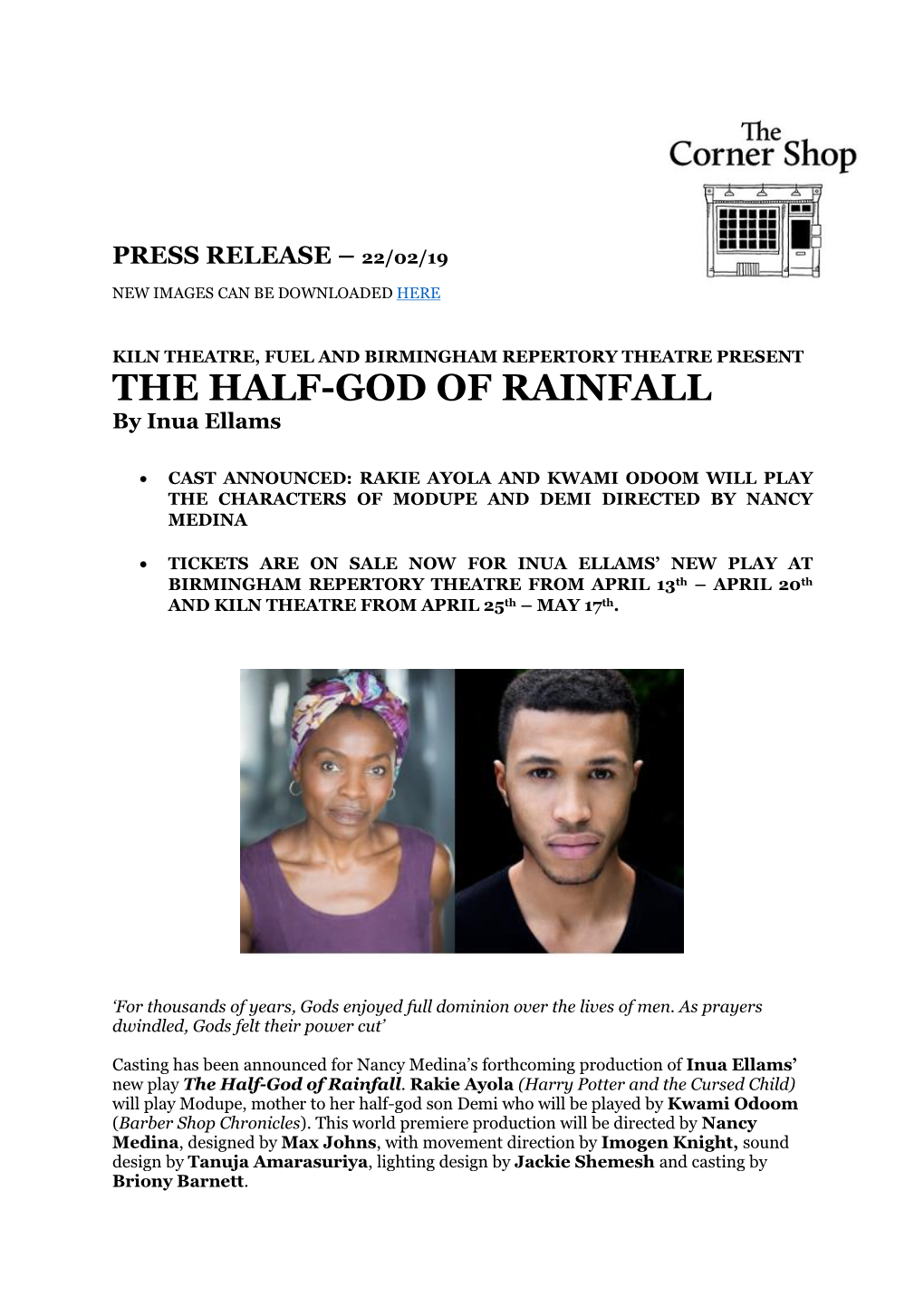 THE HALF-GOD of RAINFALL by Inua Ellams