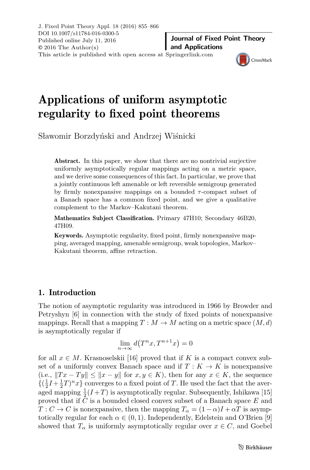 Applications of Uniform Asymptotic Regularity to Fixed Point Theorems