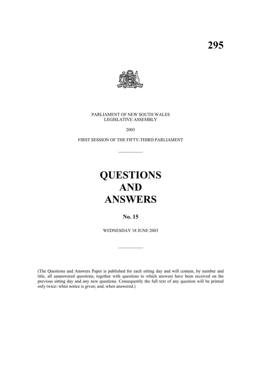295 Questions and Answers