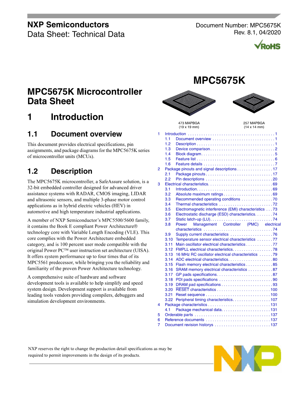 MPC5675K Data Sheet: Technical Data Rev