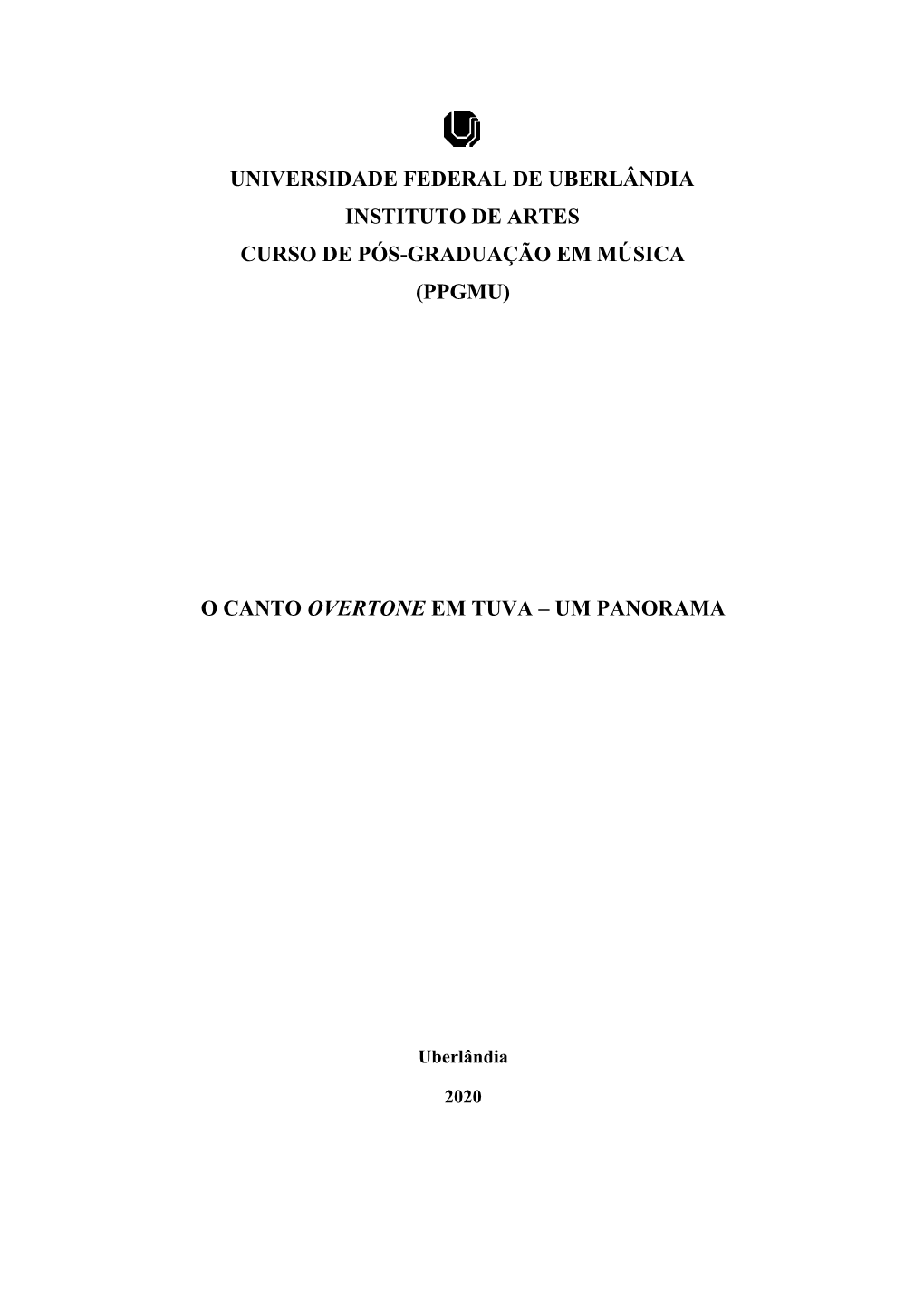 O Canto Overtone Em Tuva – Um Panorama