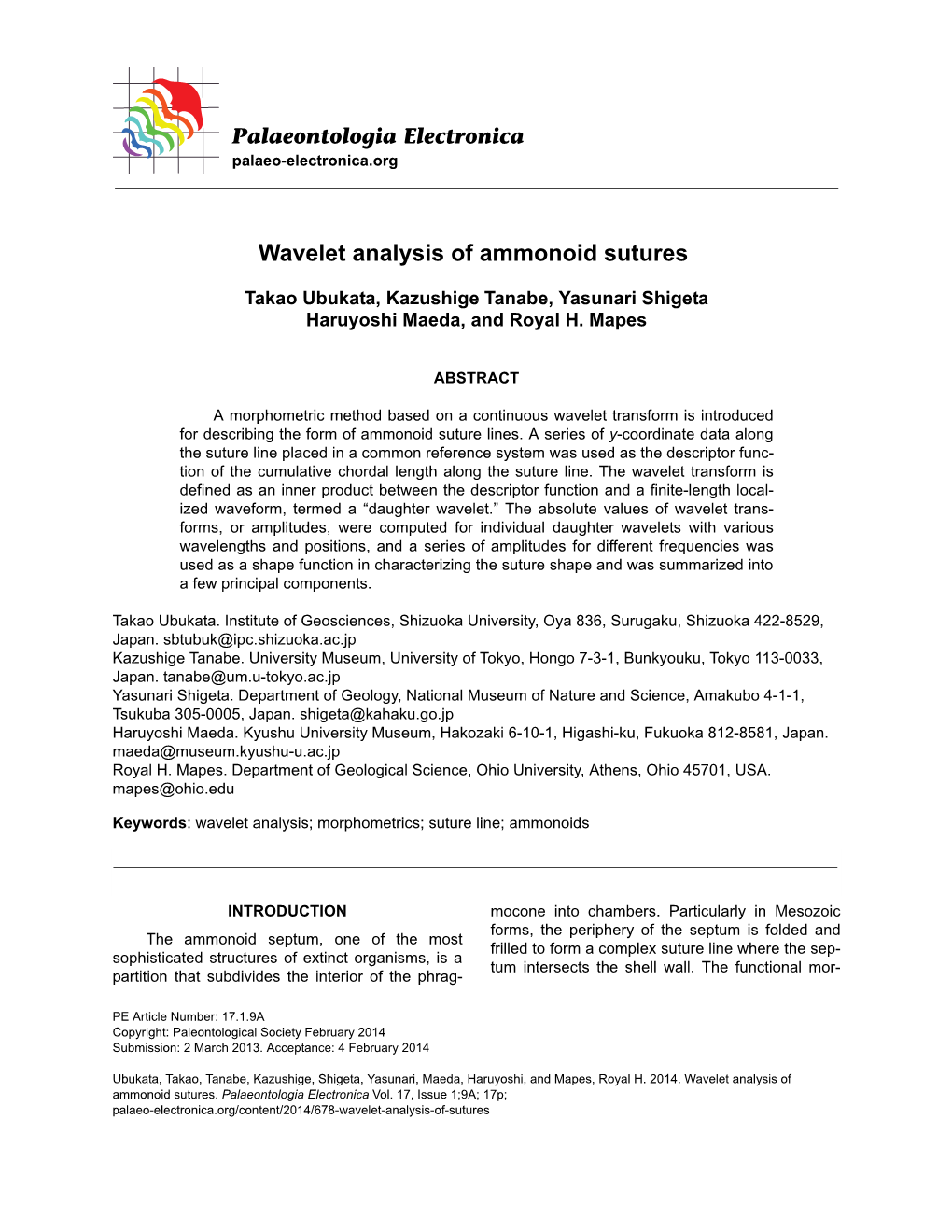 Wavelet Analysis of Ammonoid Sutures