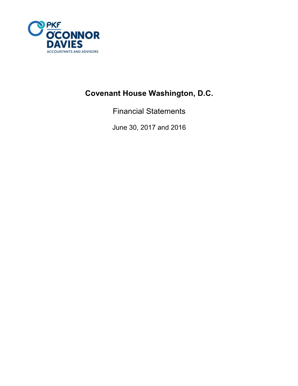 Covenant House Washington, D.C. Financial Statements