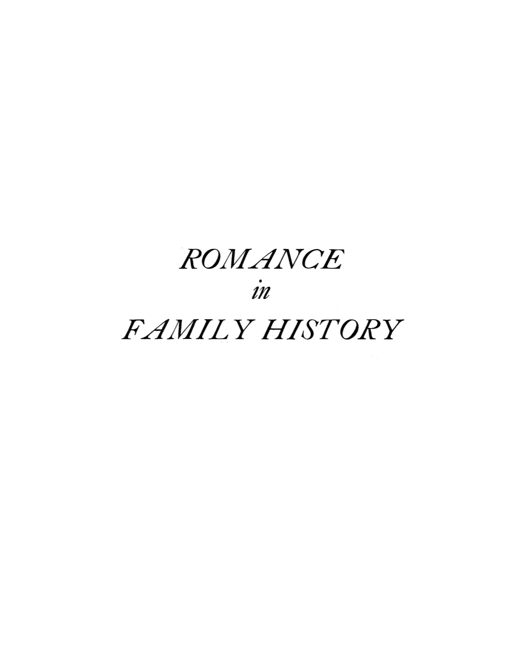 Romance Family History