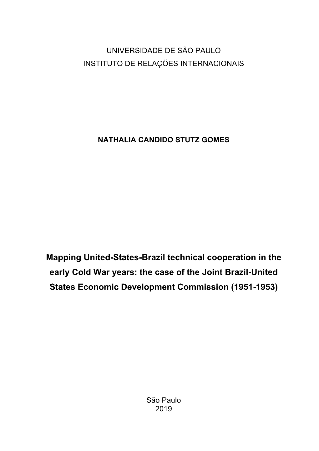 Mapping United-States-Brazil Technical Cooperation in the Early