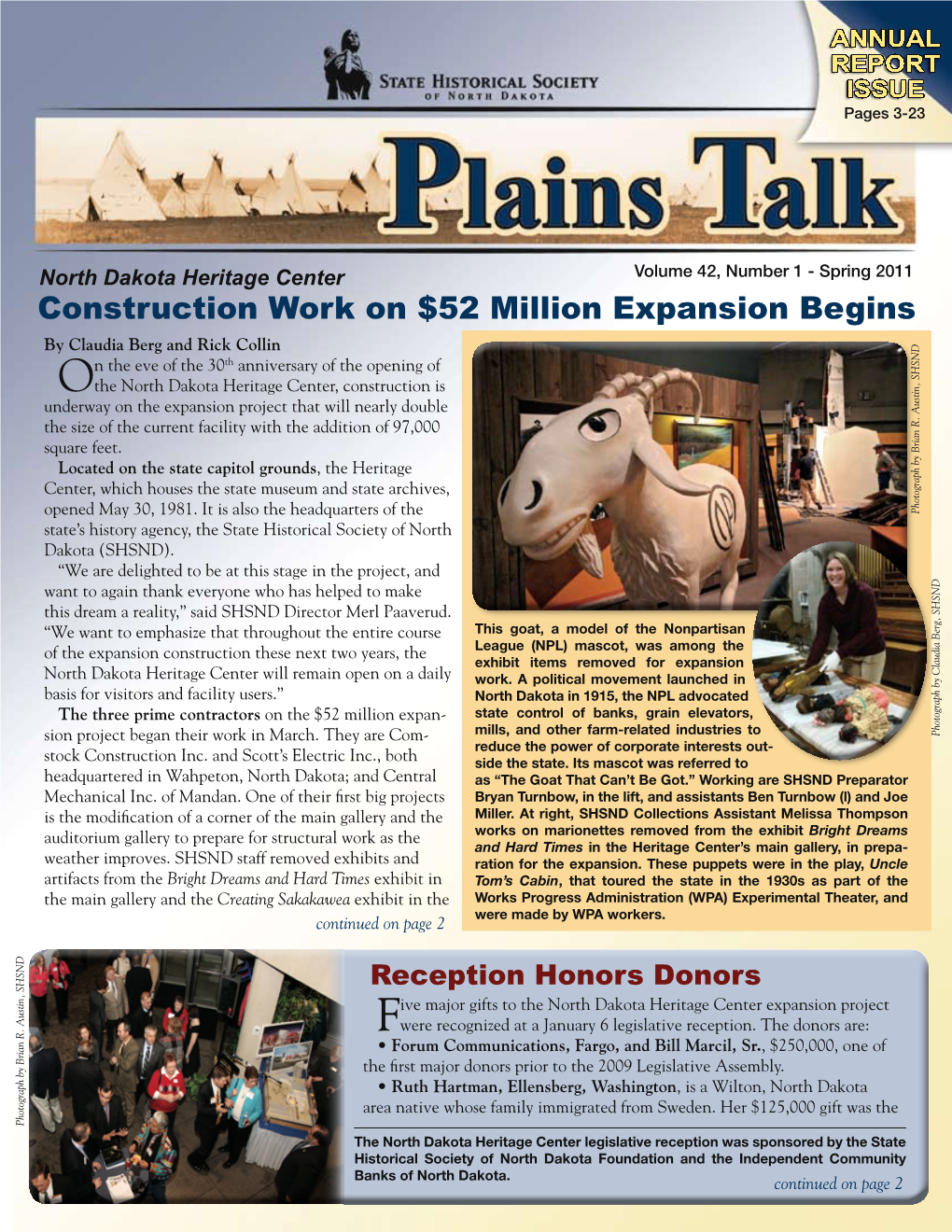 Plains Talk Volume 42 Spring 2011 (Pdf)