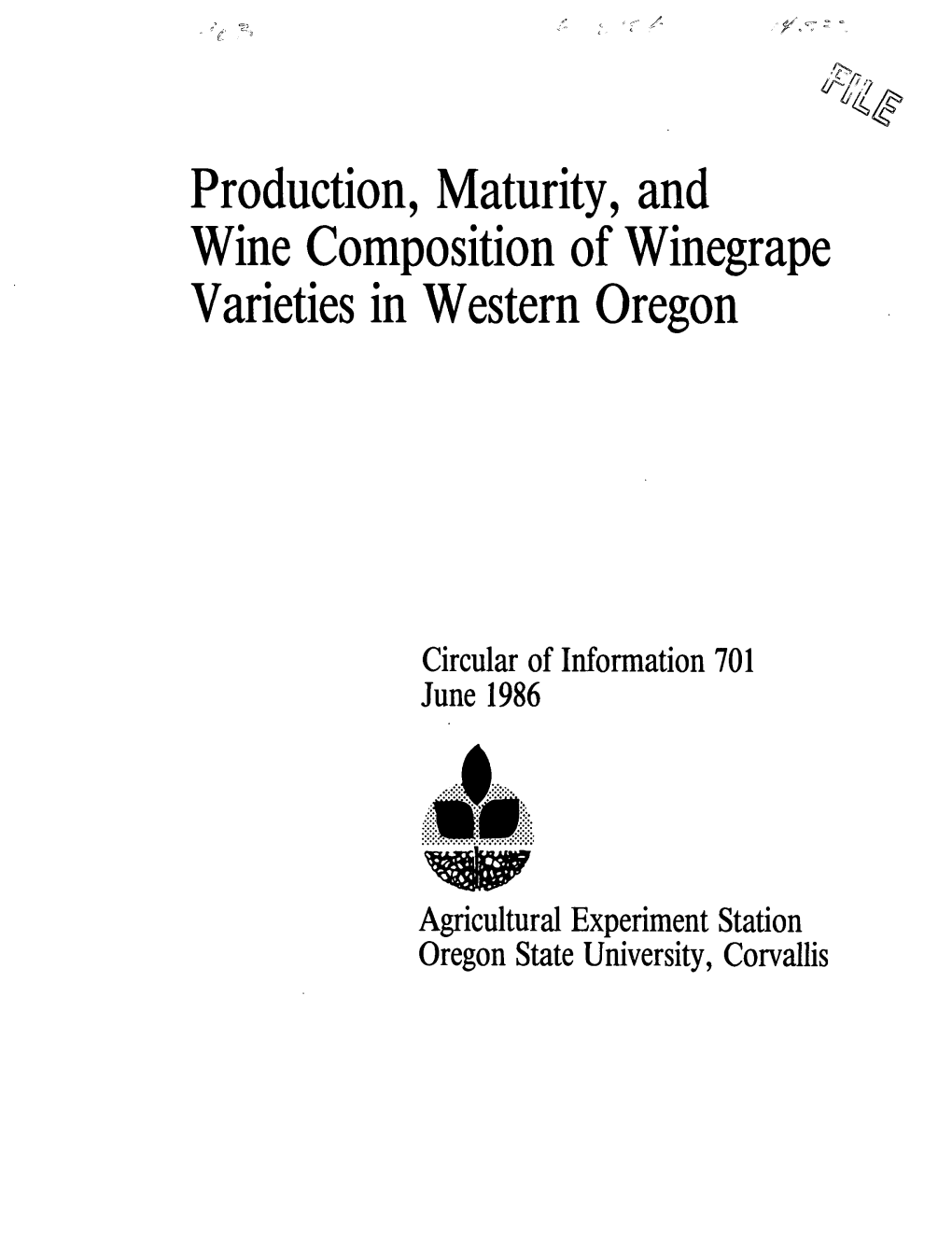 Production, Maturity, and Wine Composition of Winegrape Varieties in Western Oregon