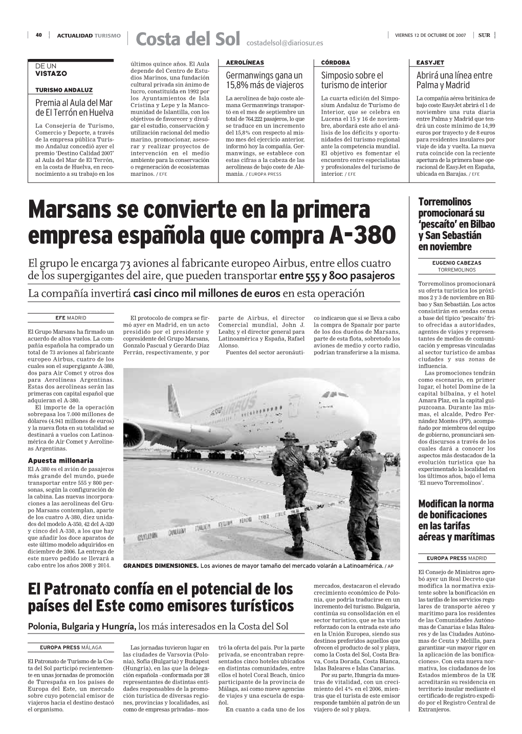 Marsans Se Convierte En La Primera Empresa Española Que Compra A-380
