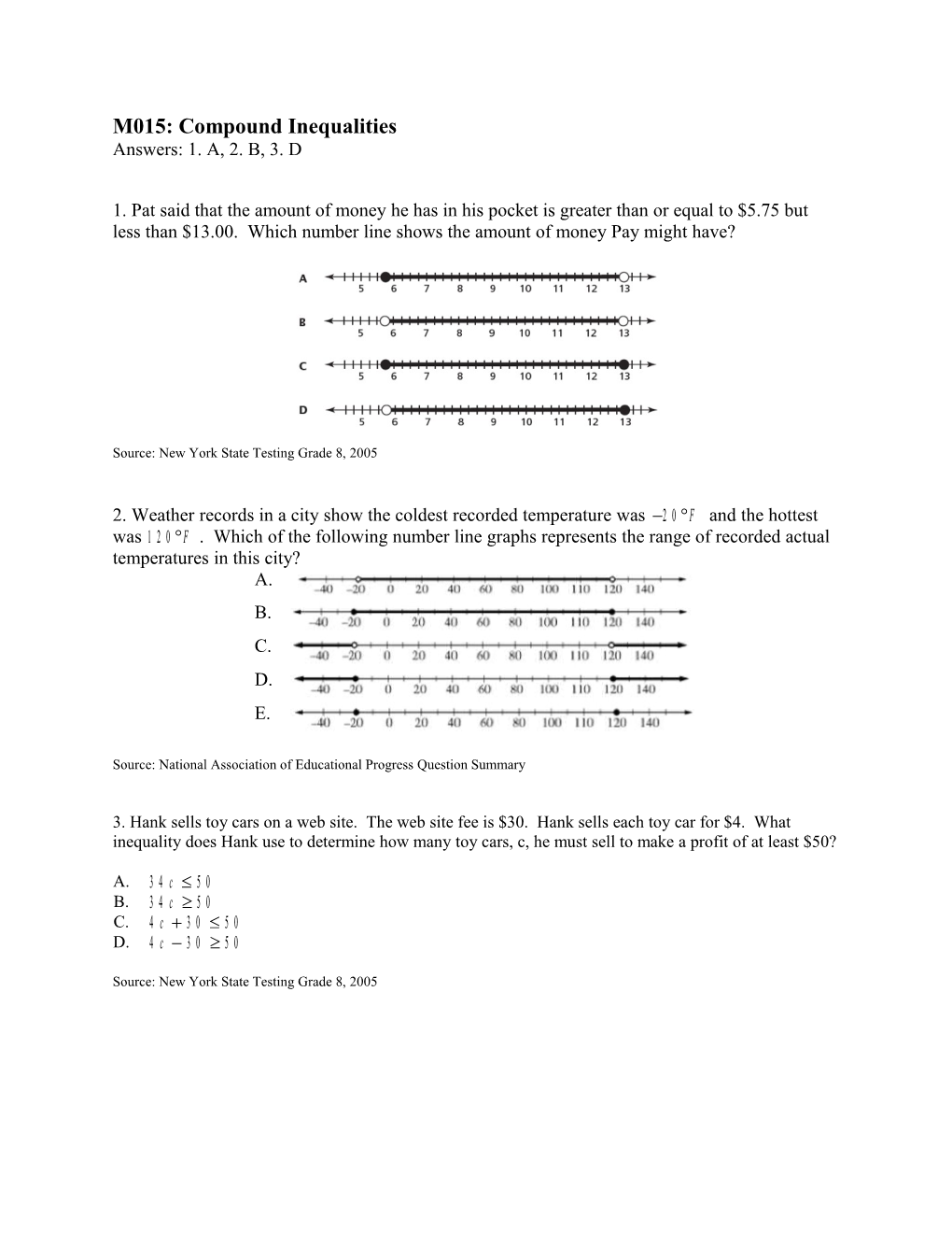 Ny State Testing Grade 8, 2005