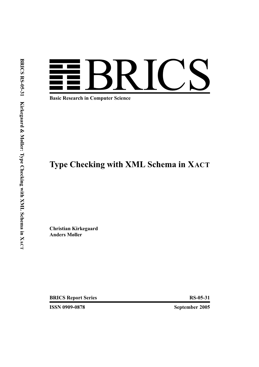 Type Checking with XML Schema in XACT