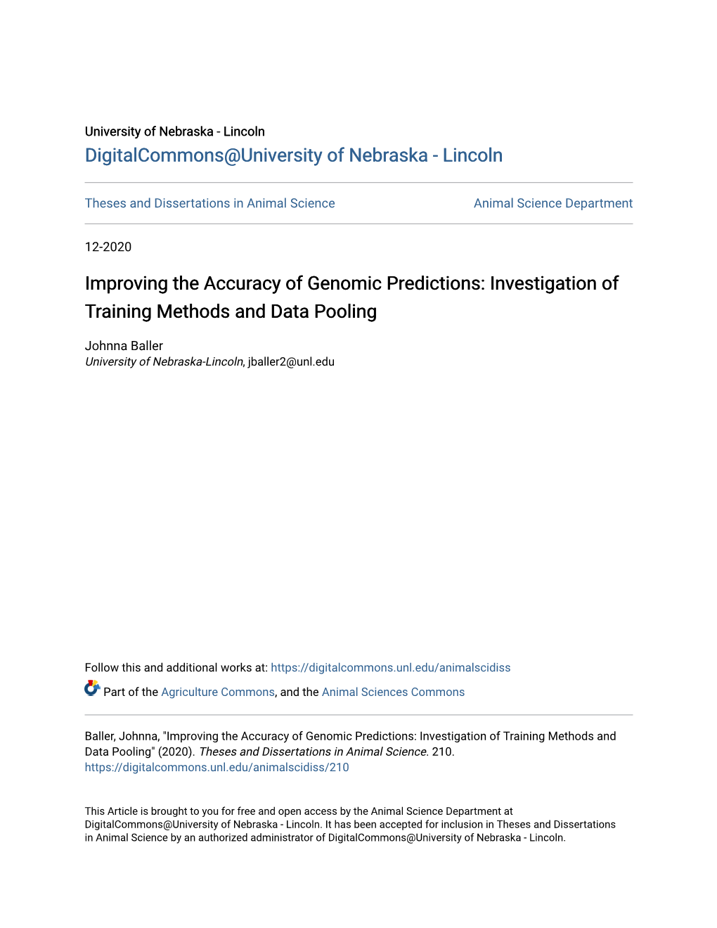 Improving the Accuracy of Genomic Predictions: Investigation of Training Methods and Data Pooling