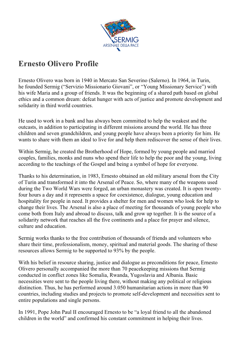 Ernesto Olivero Profile