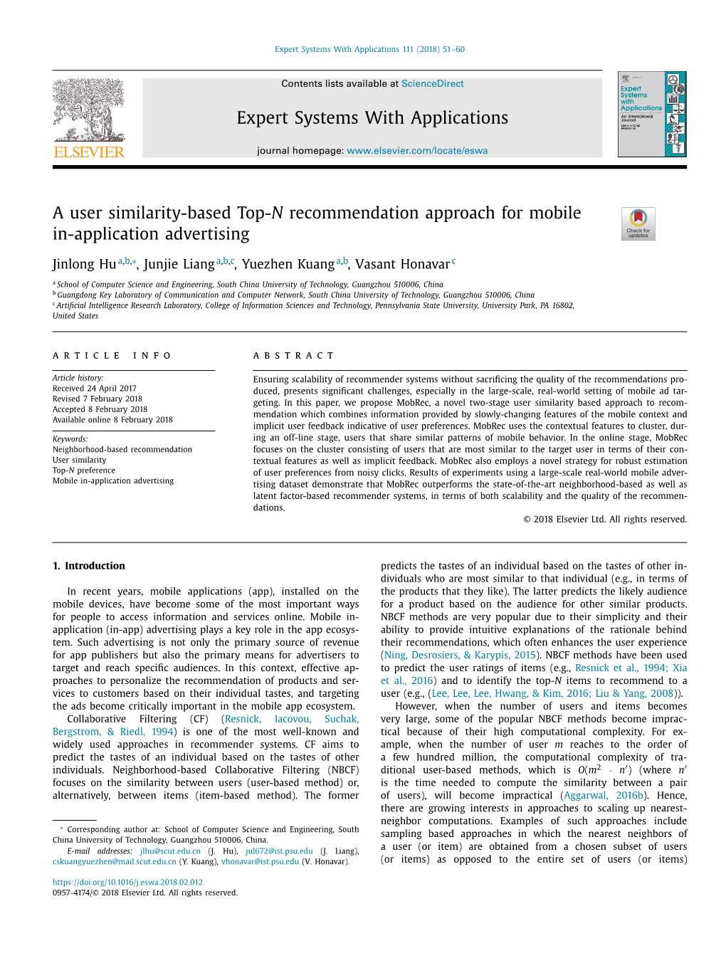 A User Similarity-Based Top-N Recommendation Approach For