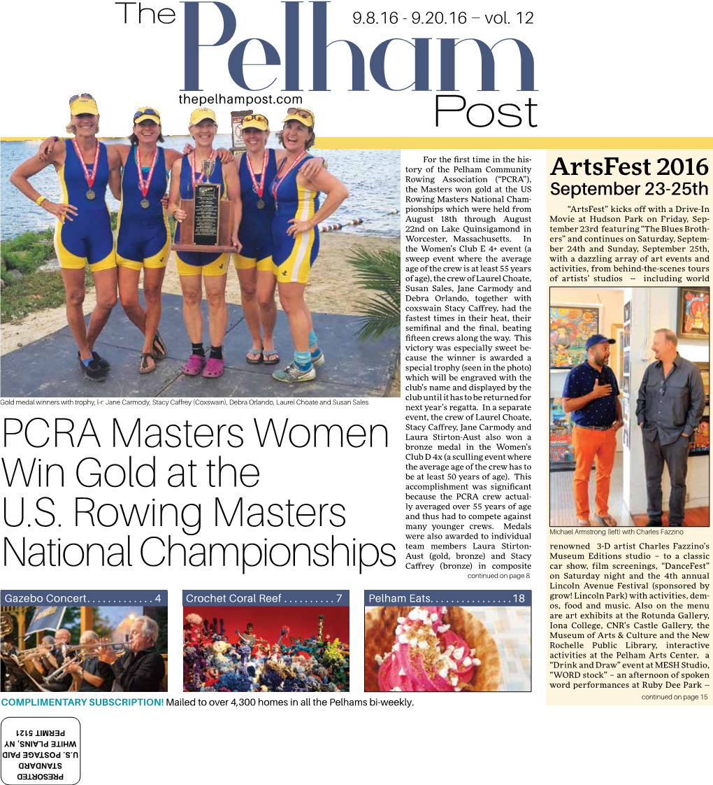 PCRA Masters Women Win Gold at the U.S. Rowing Masters National