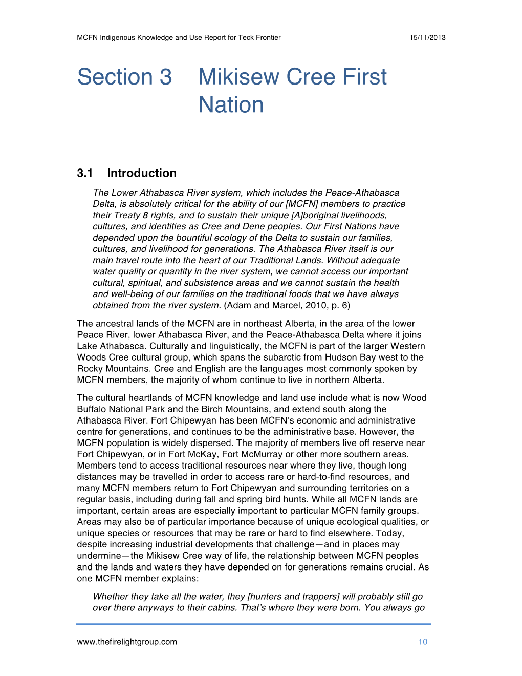 Section 3 Mikisew Cree First Nation